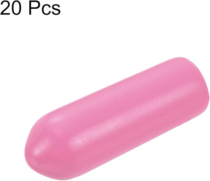 uxcell 20pcs Rubber End Caps 4mm ID Vinyl PVC Round Tube Bolt Cap Cover Screw Thread Protectors Pink - Image 2