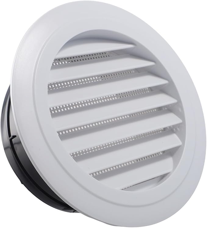 Round Louvered ABS Duct Vent Cover for Wall or Ceiling Mount – White Adjustable Airflow Ventilation Grille, Bathroom/Office Exhaust Vent,(150mm) - Image 3