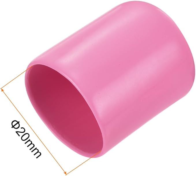 uxcell 20pcs Rubber End Caps 20mm ID Vinyl PVC Round Tube Bolt Cap Cover Screw Thread Protectors Pink - Image 3