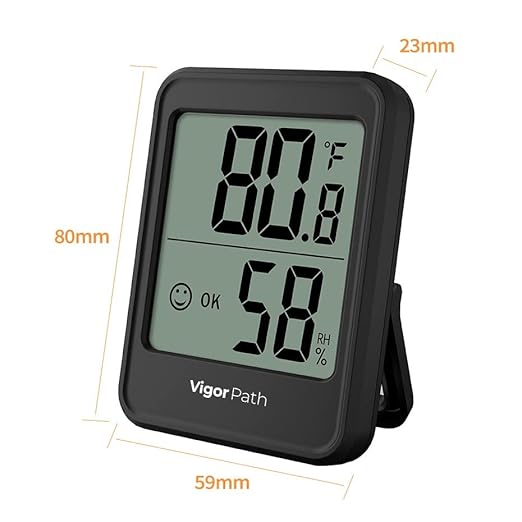 Digital Hygrometer Indoor Thermometer - Humidity Meter for Home, Bedroom, Baby Room, Office, Greenhouse - AAA Battery-Powered Humidity Gauge (Black) - Image 5