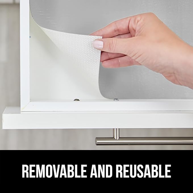 GORILLA GRIP DripGuard Shelf Liner, Non-Adhesive Drawer and Kitchen Cabinet Protector, 24x240 In, Strong Grip Slip Resistant Underside, Smooth Surface Liners for Cabinets, Bathroom Closets, Light Gray - Image 6