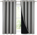 NICETOWN 100% Blackout Curtains with Black Liners, Thermal Insulated Full Blackout 2-Layer Drapes, Noise Cancellation Window Draperies for Dining Room (Silver Grey, 2 Panels, 52-inch W by 54-inch L) by NICETOWN