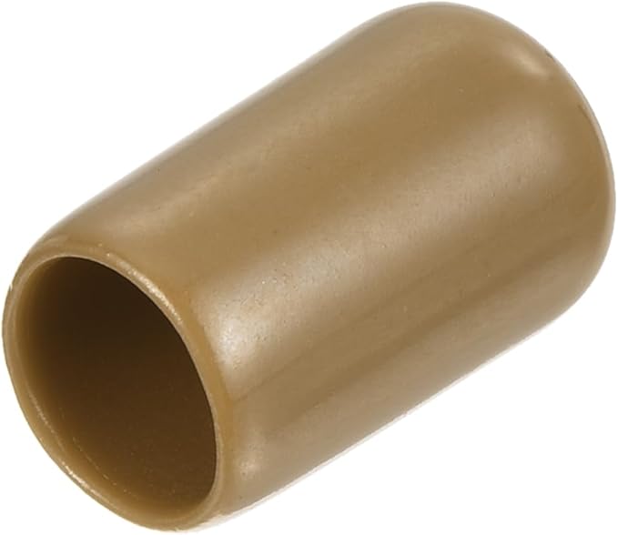 uxcell 20pcs Rubber End Caps 8.5mm ID Vinyl PVC Round Tube Bolt Cap Cover Screw Thread Protectors Light Brown by uxcell