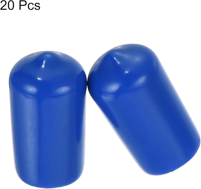 uxcell 20pcs Rubber End Caps 12mm(1/2 inch) ID Vinyl Round Tube Bolt Cap Cover Screw Thread Protectors Blue - Image 2
