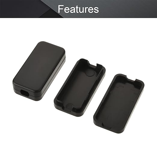 Fielect 1.57 x 0.79 x 0.41 inch Dustproof Electronic Junction Box Plastic Enclosure Project Box for Electronic Projects ABS Black 3Pcs - Image 3