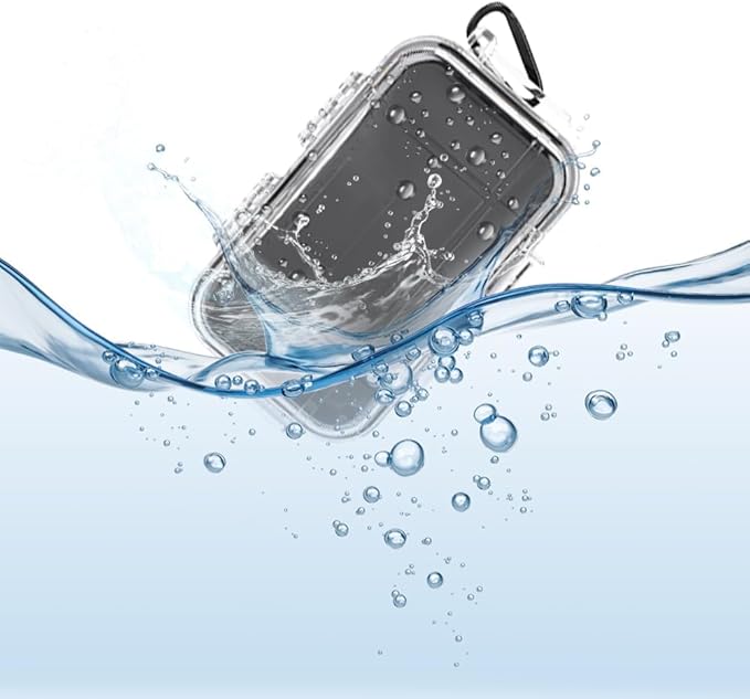 Small Waterproof Storage Case, Outdoor Survival Waterproof Dry Box Protective Case Shockproof Airtight Carry Box Container Floating Hard Shell for EDC Tools Phone Keys Watches Travel Fishing - Image 8
