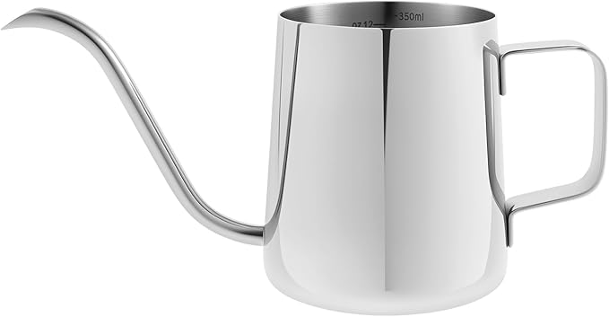 12oz/350ml Stainless Steel Plant Watering Pot,Small Watering Can for Indoor Plants,Mini Watering Can with Long Mouth & Ergonomic Handle for Indoor House Plants Flower Bonsai Outdoor Garden(Silvery) by NEMTMCUA