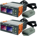 2Pcs All-Purpose Intelligent Digital Display Temperature and Humidity Controller with Dual Displays and Relay Outputs STC-3028 10A AC110~220V for Incubator Brooder Refrigerator Fermenter Greenhouse by ArtisanCutdcvbny