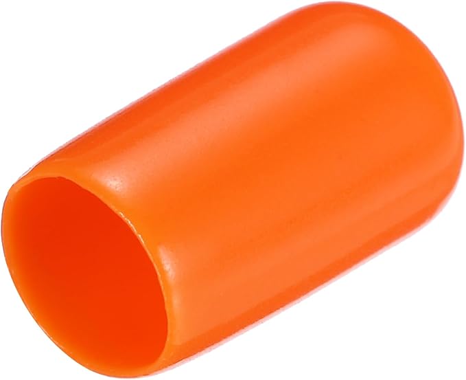 uxcell 20pcs Rubber End Caps 8mm(5/16") ID Vinyl PVC Round Tube Bolt Cap Cover Screw Thread Protectors,Orange by uxcell