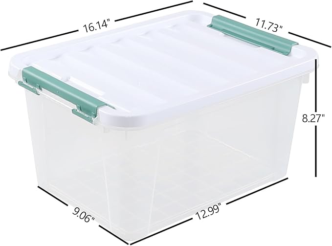 6 Pack 20 L Clear Storage Latch Box, Plastic Storage Bins with Lids - Image 2