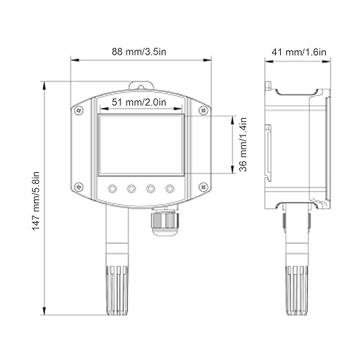 High Accuracy 485 Temperature Humidity Transmitter Sensor with LCD Display Modbus RTU Protocol for Industrial Environmental Monitoring ABS Material 147x88x41mm - Image 6