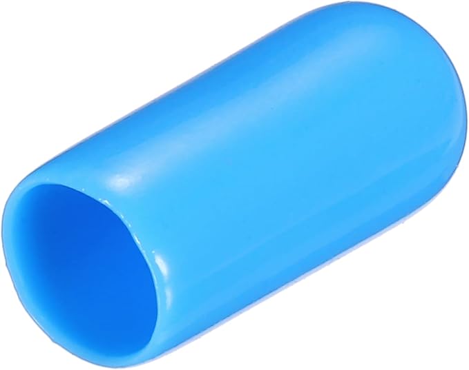 uxcell 20pcs Rubber End Caps 6mm(1/4") ID Vinyl PVC Round Tube Bolt Cap Cover Screw Thread Protectors,Light Blue by uxcell