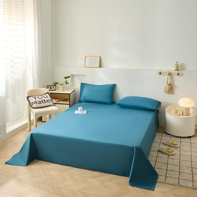 WenBags Lightweight Waterproof Flat Sheet 70 * 90 Inches Queen Size-Mattress Protector for Bed & Couch, Pet Hair Resistant Cover Ideal for Dogs & Cats, Perfect for Hotels & Hospitals(Blue) - Image 3