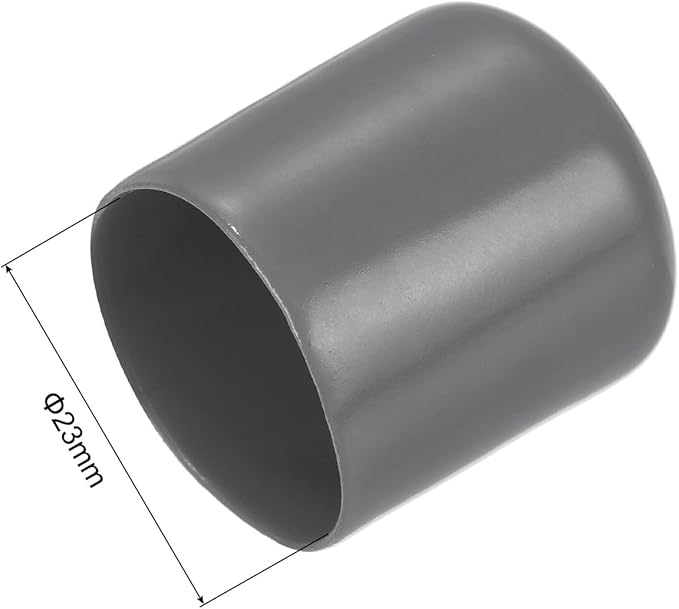 uxcell 20pcs Rubber End Caps 23mm ID Vinyl PVC Round Tube Bolt Cap Cover Screw Thread Protectors Dark Grey - Image 3