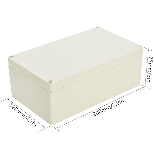 LeMotech Waterproof Dustproof IP65 ABS Plastic Junction Box Universal Electric Project Enclosure Pale Gray 7.9 x 4.7 x 2.95 inch (200 x 120 x 75 mm) - Image 2