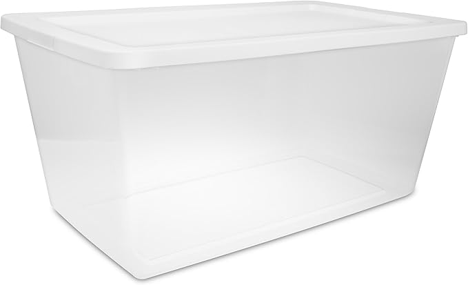 (2-Pack) 90QT transparent plastic storage boxes with lids, large white storage containers, measuring 29 L x 18 W x 13 H, with snap-on lids, suitable for home, office and commercial use. - Image 8
