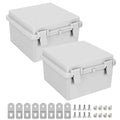 Junction Box, ABS Plastic IP65 Waterproof Dustproof Universal Electrical Enclosure Hinged Shell Outdoor and Indoor Usage Project Box, 5.9"x 5.9"x 3.5"(150x150x90mm), 2 Pack by LMioEtool