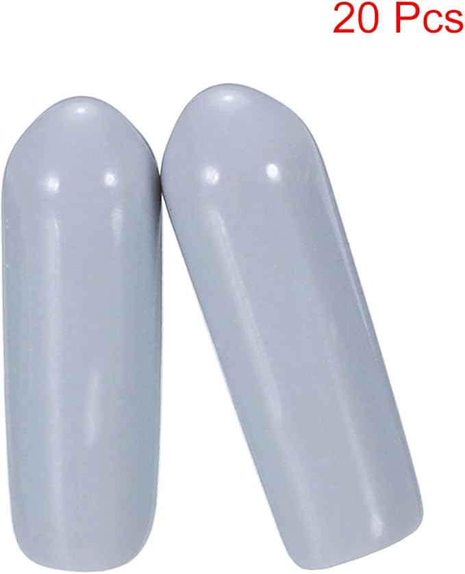 uxcell 20pcs Rubber End Caps 4mm ID Vinyl PVC Round Tube Bolt Cap Cover Screw Thread Protectors Grey - Image 2