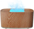 Portable Small Humidifier Dual Nozzle - Large Cool Mist Humidifiers Double Spray Ports, Water Shortage Protection, Ultra-Quiet, Mini Humidifier for Bedroom Plants Office Car Travel (Flame Wood) by KAIMRED