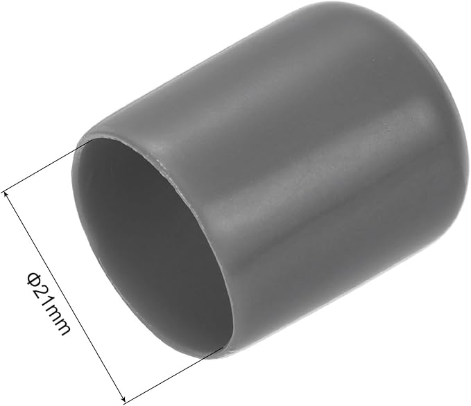 uxcell 20pcs Rubber End Caps 21mm ID Vinyl PVC Round Tube Bolt Cap Cover Screw Thread Protectors Dark Grey - Image 3