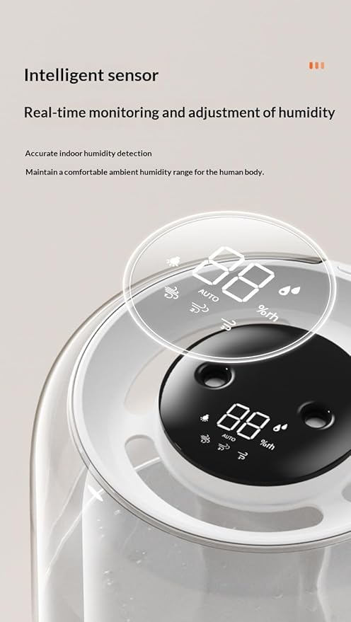 7L large-capacity humidifier, USB dual spray with night light and display screen, suitable for large rooms, dormitories, offices, bedrooms and desktops (Light yellow, Countless displays) - Image 4