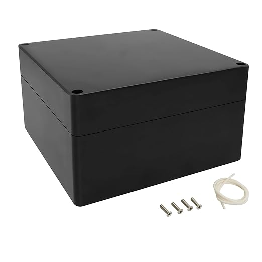 LeMotech Electrical Box ABS Plastic Project Box IP65 Waterproof Junction Box Project Case Universal Enclosure for Electronics Black 6.1x 6.1x 3.4 inch(160x160x90mm)（Pack of 1 by LeMotech