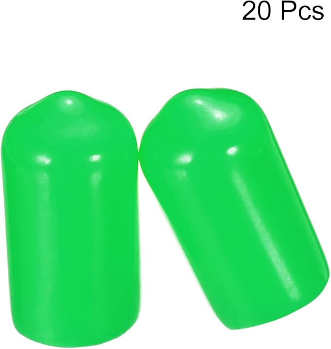 uxcell 20pcs Rubber End Caps 8mm(5/16") ID Vinyl PVC Round Tube Bolt Cap Cover Screw Thread Protectors Green - Image 2