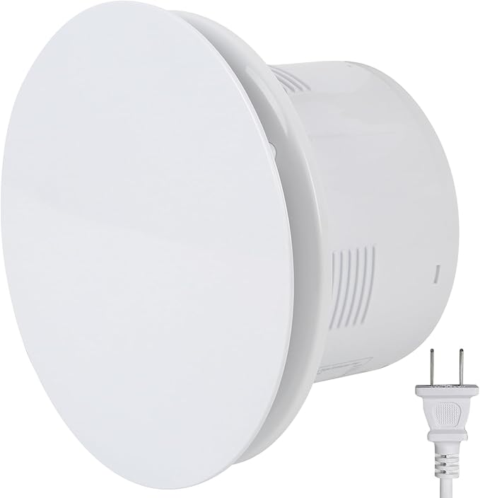 Bathroom Exhaust Fan, 6 inch Silent Ceiling and Wall Mount Ventilation Fan with Anti-Backflow Check Valve, Balanced Air Solution, for Tub Shower Enclosure, 110V (Round) by Fepinc