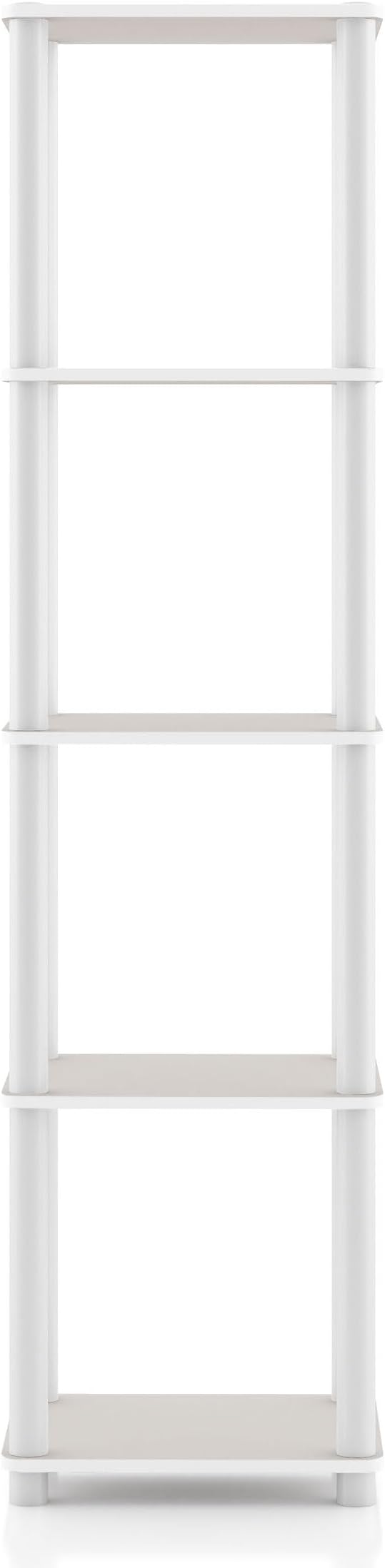 Homes: Inside + Out Apexa Modern 5-Tier Narrow Shelving Units, Collectibles Display Shelves, Easy Assembly Standing Shelf, Home Storage Organizer for Living Room, Bedroom, Office, Taupe Grey - Image 11