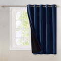 NICETOWN 100% Blackout Patio Sliding Door Curtain, Wide Lined Drape, Keep Warm Drapery, Sliding Glass Door Panel for Night Shift（Navy Blue, 1 Panel, 70 inches Wide x 63 inches Long by NICETOWN