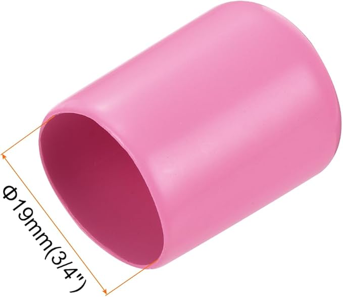 uxcell 20pcs Rubber End Caps 19mm(3/4 inch) ID Vinyl PVC Round Tube Bolt Cap Cover Screw Thread Protectors Pink - Image 3