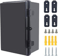 Junction Box, Hinged Black Cover IP67 Waterproof ABS Project Box with Mounting Plate Electrical Box Enclosure with Wall Bracket 11.4 x 7.5 x 5.5inch(290x190x140mm) by Otdorpatio