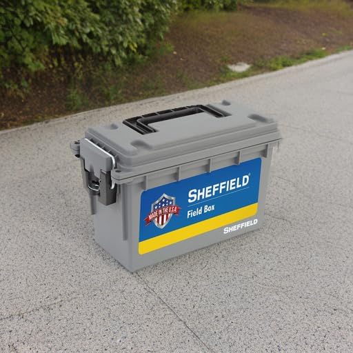 Sheffield 12628 Ammo Storage Box, Stackable .30 Cal Field Boxes, Water and Dust Resistant, Lockable Storage Box with Handle, Secures Hunting Gear, Supplies, and Bullets, Made in USA, Gray, 1-Pack - Image 5