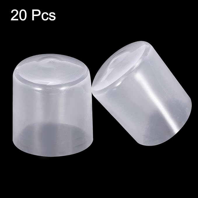 uxcell 20pcs Rubber End Caps 29mm ID Vinyl PVC Round Tube Bolt Cap Cover Screw Thread Protectors Clear - Image 2