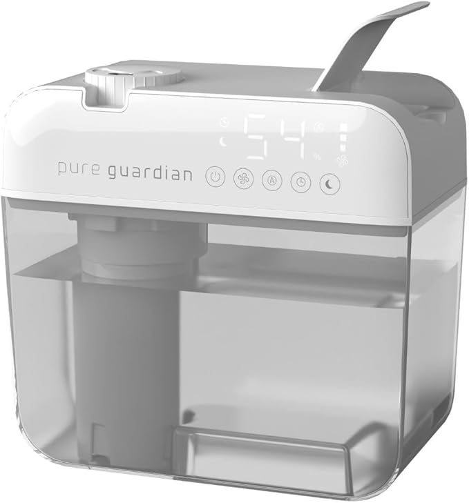 PureGuardian 1 Gallon, Cool Mist Ultrasonic Humidifier, 48-Hour Run Time, Coves 410 Sq. Ft., Humidistat, Timer, Filter Free for Bedrooms, Offices, Home, White, H1050W - Image 8