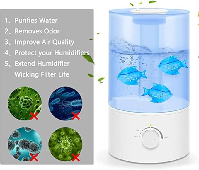 12PCS Universal Humidifier Tank Cleaner,Humidifier Cleaning Fish for Humidifiers & Fish Tanks, Purifies Water, Eliminates White Dust and Odor, Prevents Hard Water Build-Up - Image 5