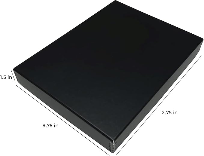 Lineco Museum Archival Storage Box, 9.75x12.75x1.5 in. Drop Front Design. Acid-Free with Metal Edge. Organize Photos, Pictures, Prints, Documents, Crafts, DIY. Black, 2 Pack - Image 2