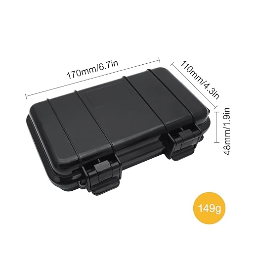SEIWEI Outdoor Sealed Waterproof Safety Case Plastic Tool Dry Storage Box For Electronic Equipment Camping Outdoor Tool - Small Box(A) MMZ-HA5272A-RT Black - Image 2