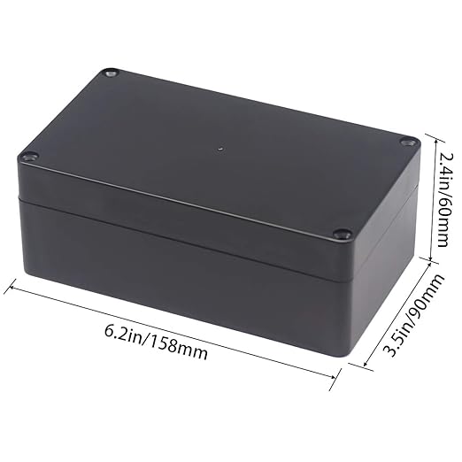 Junction Box, Zulkit Project Box IP65 Waterproof Outdoor Box ABS Plastic Electrical Boxes Electronic Enclosure Black 6.22 x 3.54 x 2.36 inch (158 x 90 x 60mm) - Image 2