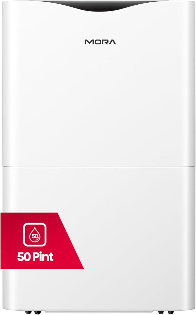 Mora Mora by Hisense 50 Pint Dehumidifier, for Space upto 4,500 Sq. Ft at Home, in Basements and Large Rooms, Energy Star, Quiet Operation,Filter Indicator with Washable Filter, 2 Years Warranty by Mora