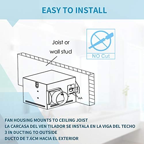 Tech Drive Very-Quiet 70 CFM, 2.0 Sone Bathroom Ventilation and Exhaust Fan With LED light 4000K 600LM(70CFM),Ceiling Mounted Fan,Easy to Install - Image 4