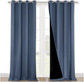 NICETOWN 100% Blackout Curtains for Windows, Pack of 2, Stone Blue, 52" W x 102" L, Super Heavy-Duty Black Lined Total Darkness Drapes for Bedroom, Privacy Assured Window Treatment for Patio by NICETOWN