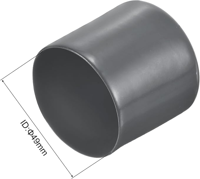 uxcell 20pcs Rubber End Caps 49mm ID Vinyl Round Tube Bolt Cap Cover Thread Protectors Dark Grey - Image 3