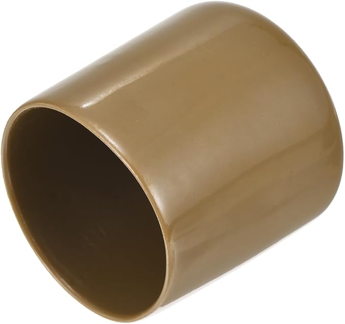 uxcell 20pcs Rubber End Caps 38mm(1 1/2") ID Vinyl PVC Round Tube Bolt Cap Cover Screw Thread Protectors Light Brown by uxcell