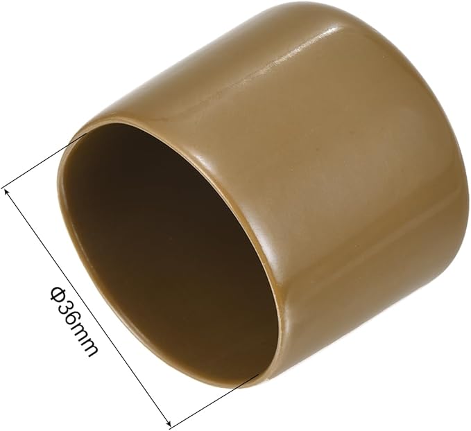 uxcell 20pcs Rubber End Caps 36mm ID Vinyl PVC Round Tube Bolt Cap Cover Screw Thread Protectors Light Brown - Image 3