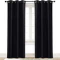 NICETOWN Soundproof Thermal Insulated Blackout Curtain Thermal Insulated Solid Grommet Room Darkening Drape for Dining Room (Single Panel, 42 inches by 84 inch, Black) by NICETOWN