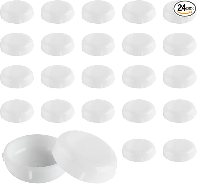 Biaungdo 24 Pack 1.5 Inch Wrought Iron Patio Furniture Feet, Patio Furniture Seating Glides, Round Outdoor Chair Leg Floor Protectors, End Cap Feet Inserts (White) by Biaungdo