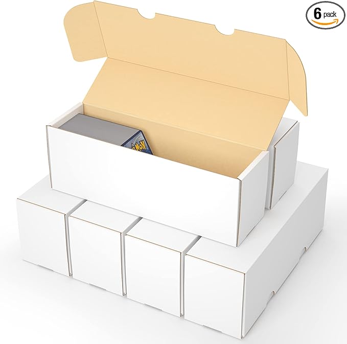 Trading Card Storage Box,Sports Card Storage Boxes, 6-Pack Cardboard Card Box for TCG/Magic/Mtg Basketball Cards, Collectible Trading Cards by sysdmno