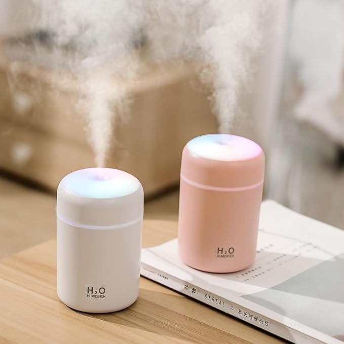 Portable Mini Humidifier, 300ml with Colorful LED Night Light, USB Personal Desktop Humidifier for Car Office Home Travel, Auto Shut-Off, 2 Mist Modes, Super Quiet - Image 2