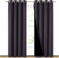 NICETOWN 100% Blackout Curtains 84" Long, Greyish Purple, 52" Wide, Pair of Energy Smart & Noise Blocking Out Drapes for Baby Room Window, Thermal Insulated Guest Room Lined Window Dressing by NICETOWN